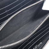 Saint Laurent- Leather Round Zipper Long Wallet Black