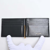 Saint Laurent- Leather Money Clip Bill Clip Wallet Billfold Black