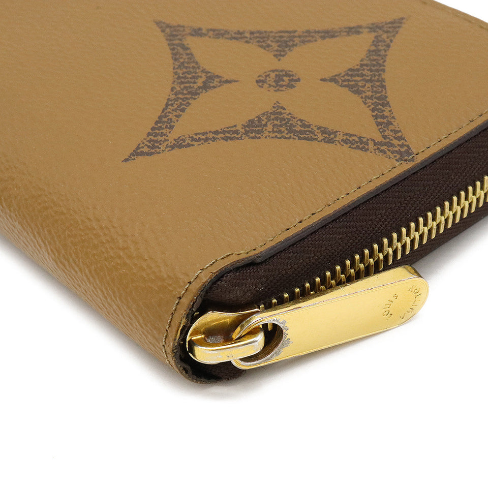 Louis Vuitton Monogram Giant Reverse Zippy Wallet Round Zipper Long Wallet