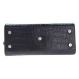 Saint Laurent- Shoulder Bag Jour Baby Crocodile Embossed Handbag Black