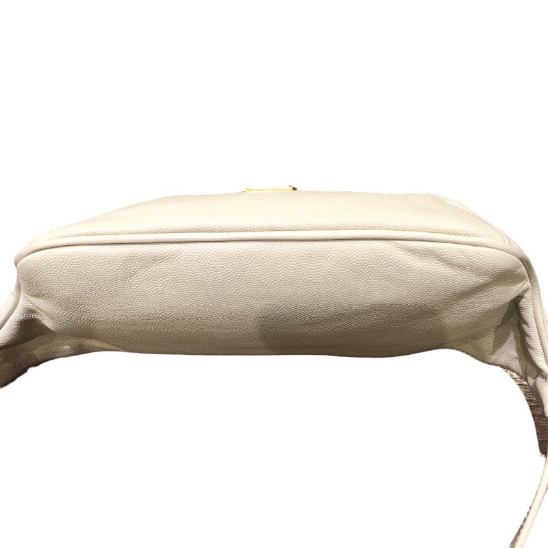 Saint Laurent- Belt Bag Monogram Ivory Gd Hardware Grain Leather Unisex Body Bag