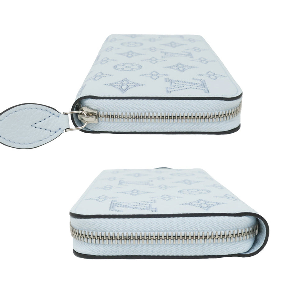Louis Vuitton Mahina Long Wallet Zippy Wallet Denim Light Blue
