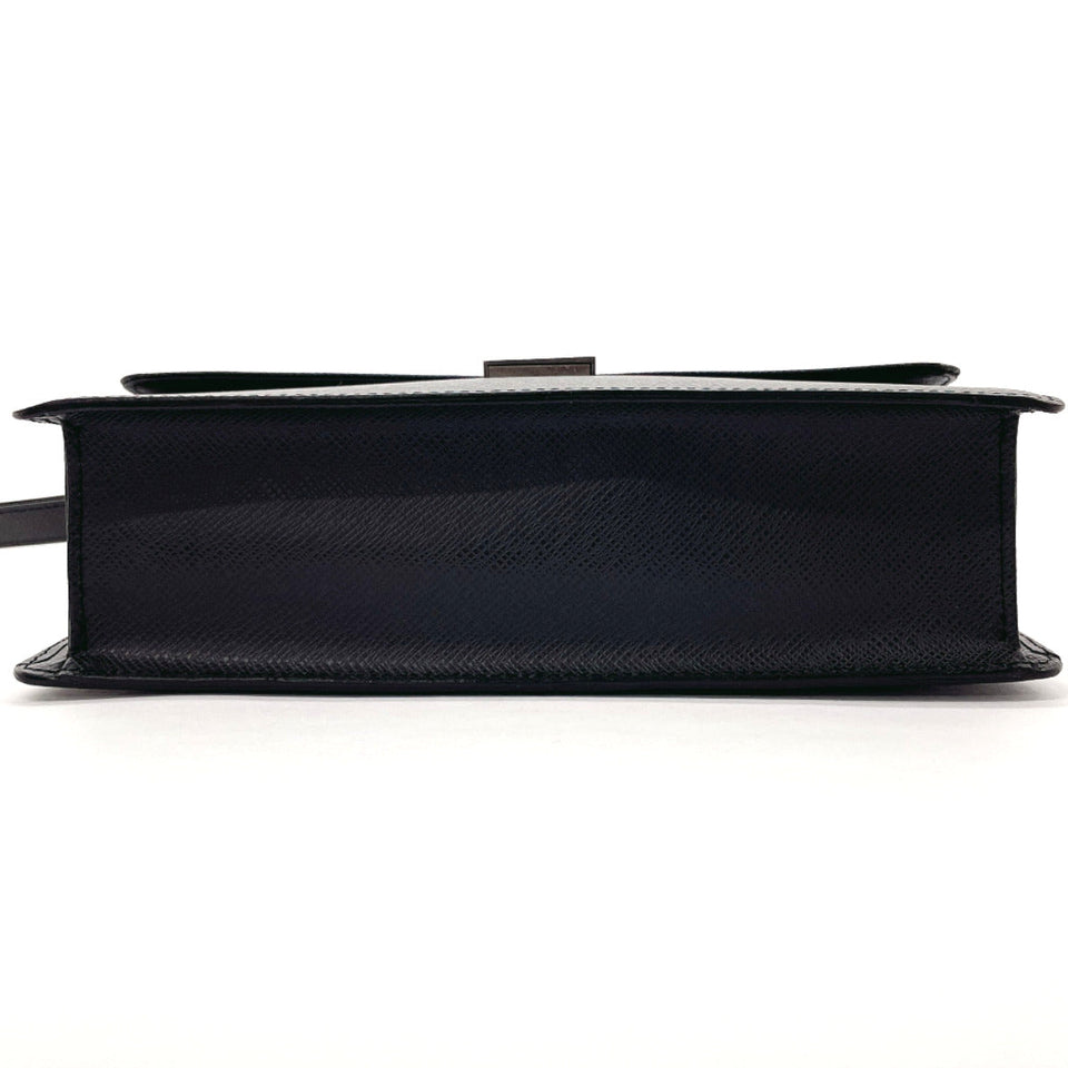 Louis Vuitton Selenga Shoulder Bag Taiga Leather Black