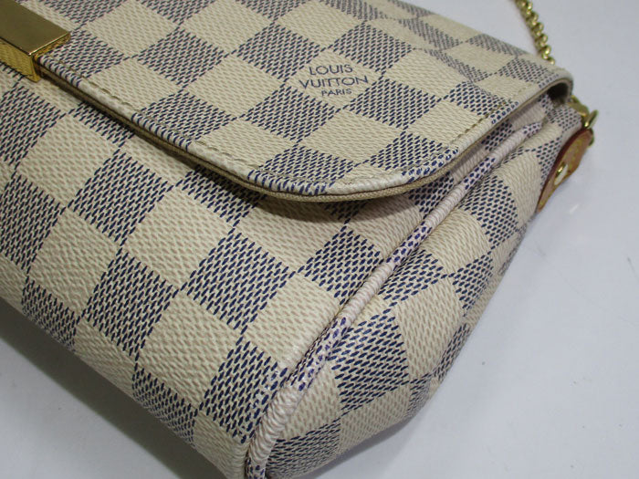 Louis Vuitton Favorite MM Shoulder Bag Damier Azur