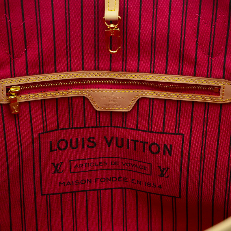 Louis Vuitton Monogram Neverfull MM Tote Bag Pivoine