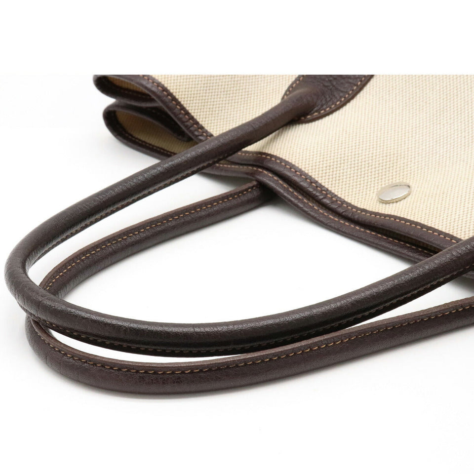 Hermes Garden Party PM Tote Bag Canvas Buffle Leather