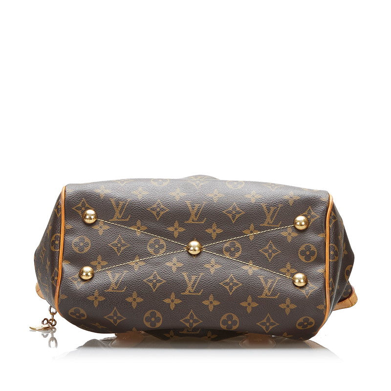 Louis Vuitton Monogram Tivoli PM Handbag Brown PVC Leather