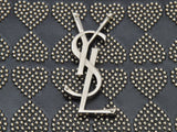 Saint Laurent- Round Zipper Long Wallet Heart Studded Black