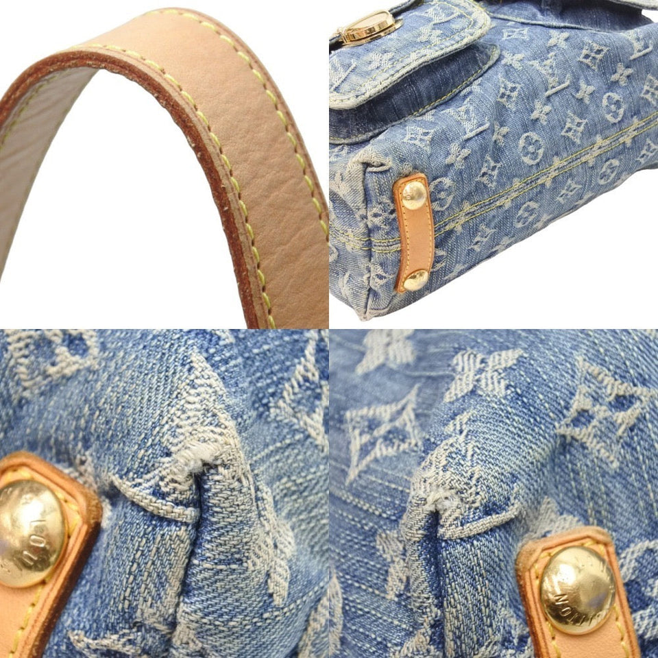 Louis Vuitton Monogram Denim Baggy PM Shoulder Bag Blue