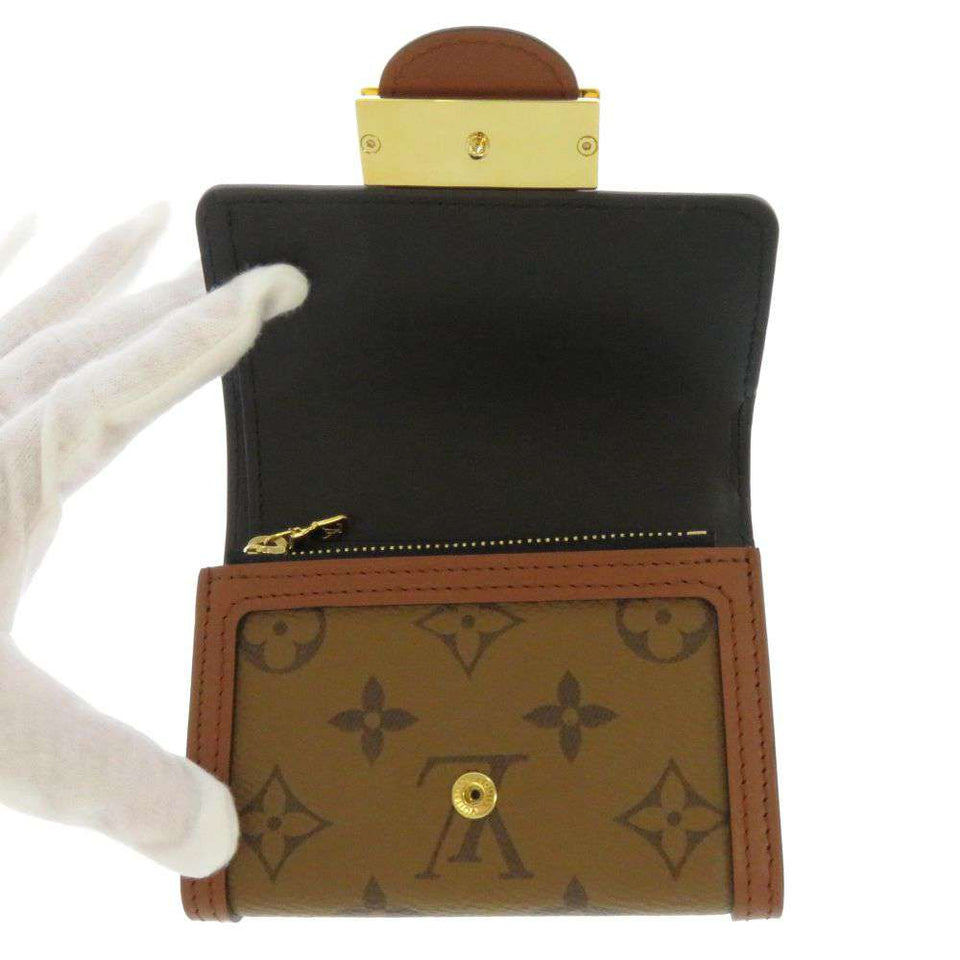 Louis Vuitton Trifold Wallet Monogram Reverse Portefeuille Dauphine Compact
