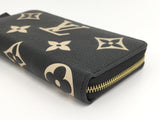 Louis Vuitton Zippy Wallet Round Zipper Long Wallet Monogram Amplant Black Beige