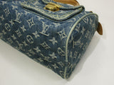 Louis Vuitton Neo Speedy Handbag Mini Boston Bag Monogram Denim Blue