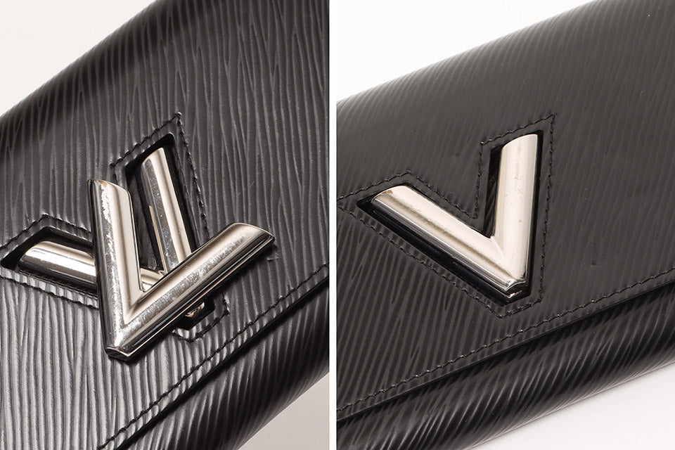 Louis Vuitton Epi Zipper Long Wallet Portefeuille Twist Noir Black