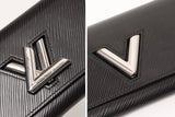 Louis Vuitton Epi Zipper Long Wallet Portefeuille Twist Noir Black