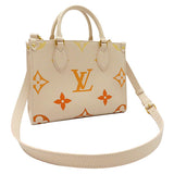 Louis Vuitton 2WAY Bag On The Go PM Tote Shoulder Bag Ivory x Orange