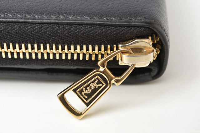 Saint Laurent- Paris Wallet Folding Wallet Zipper Type Black