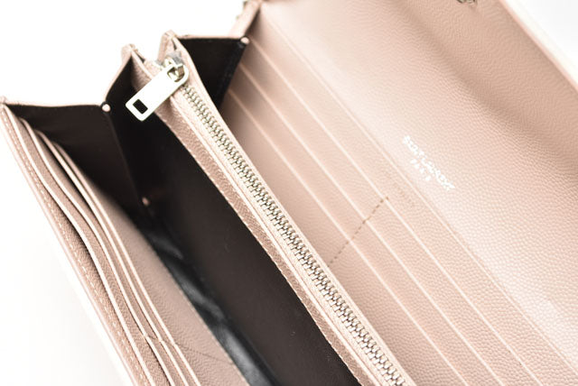Saint Laurent- Chain Wallet Long Wallet Evening Bag Leather Rose