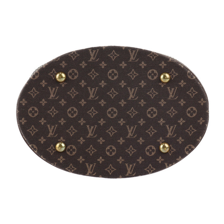 Louis Vuitton Bucket PM Tote Bag Monogram Minilan Leather Dark