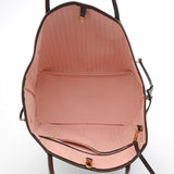 Louis Vuitton Damier Neverfull MM Tote Bag with Pouch Rose Ballerine