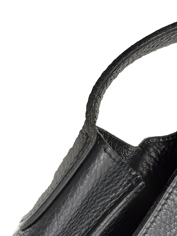 Hermes Steve Buzas Engraved Shoulder Bag Black