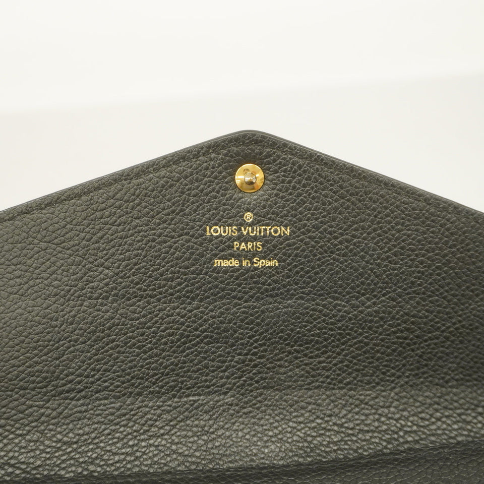 Louis Vuitton Bifold Long Wallet Monogram Implant Portefeuille Sarah Noir