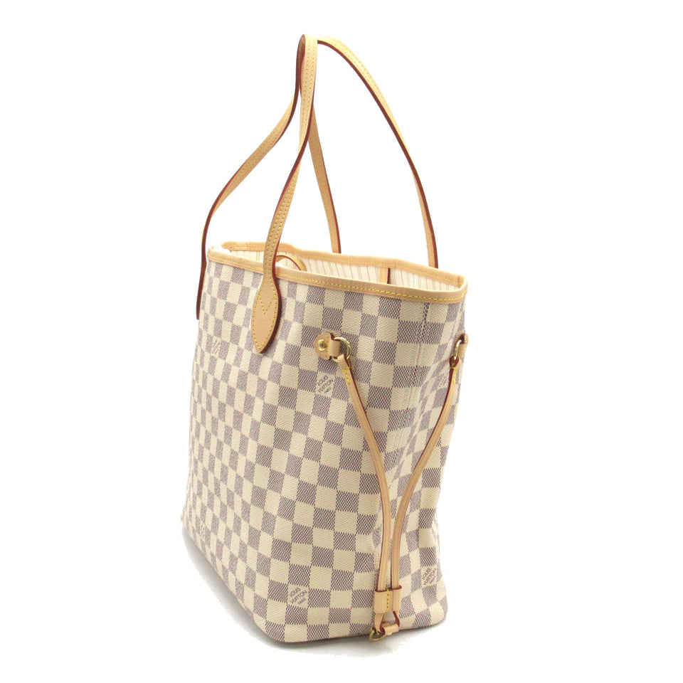 Louis Vuitton Neverfull MM Tote Bag Canvas Damier Azur