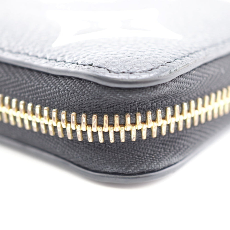 Louis Vuitton Zippy Wallet Monogram Emplant Long Wallet Noir