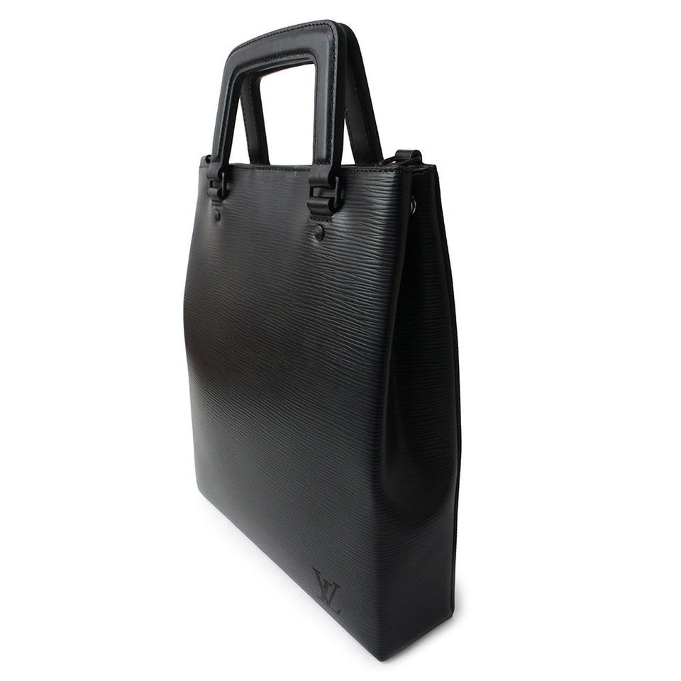 Louis Vuitton Epi Leather Sac Plat Fold Shoulder Bag Black