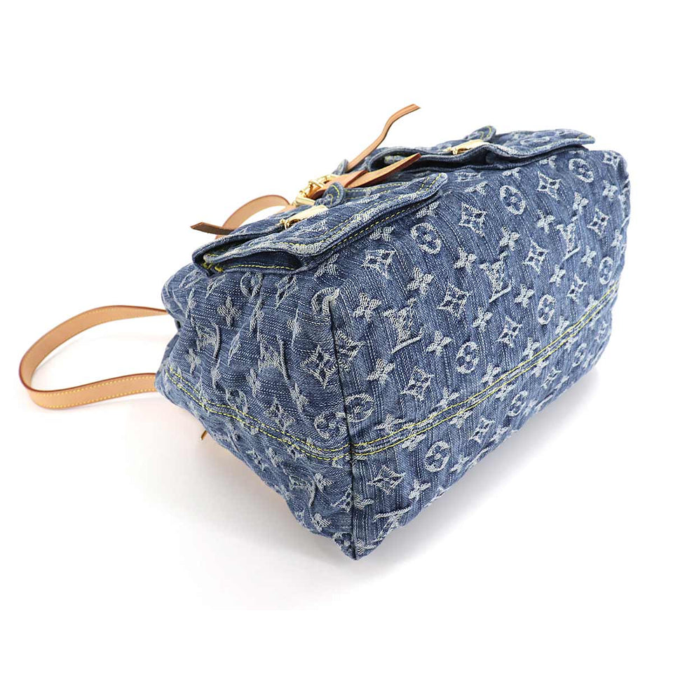 Louis Vuitton Monogram Denim Sac GM Backpack Rucksack Blue