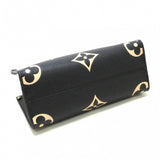 Louis Vuitton On The Go PM Tote Bag Black Beige Embossed Noir
