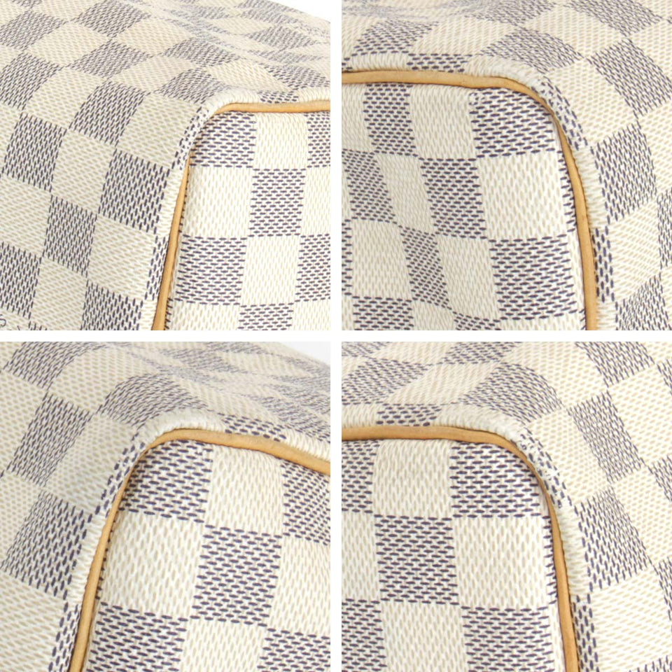 Louis Vuitton Speedy 25 Handbag Damier Azur Canvas Damier Azur