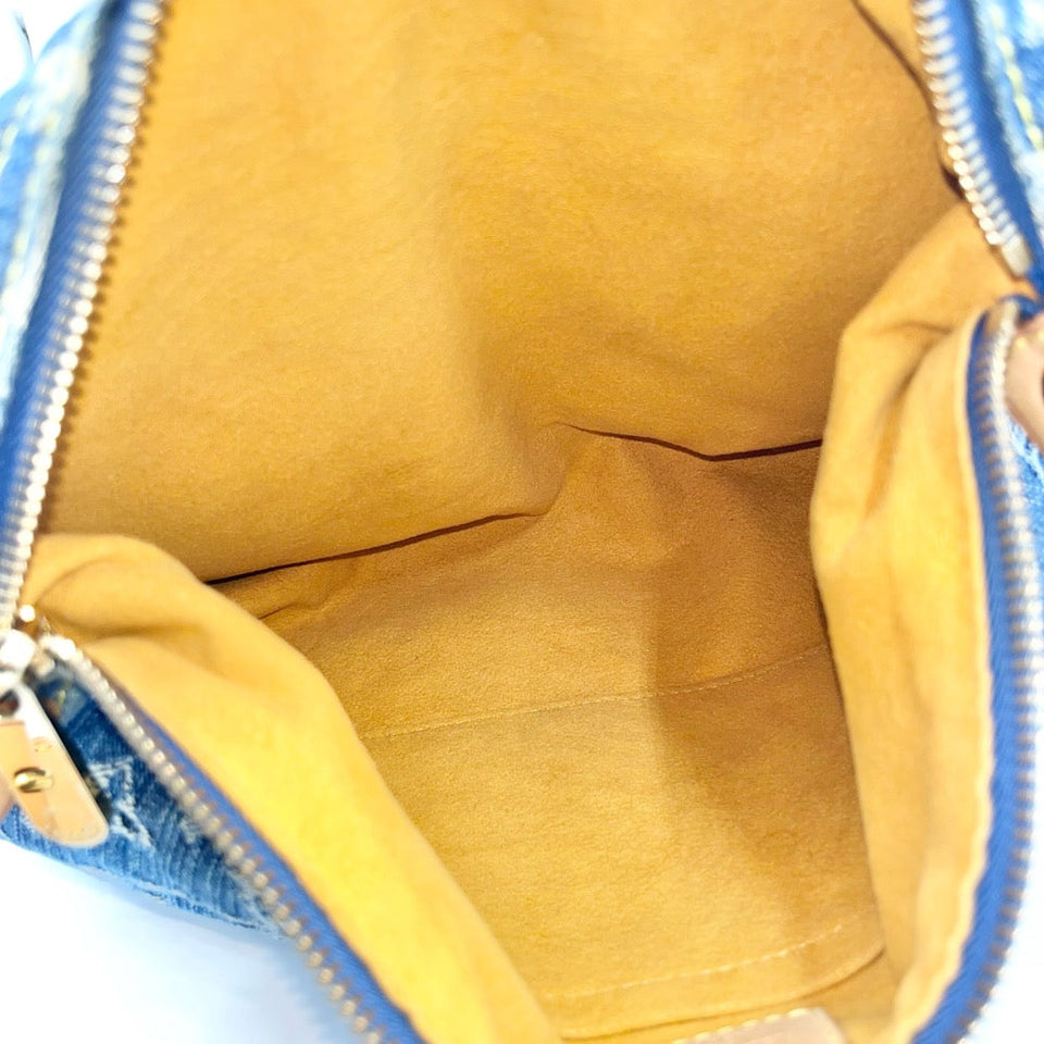 Louis Vuitton Monogram Denim Baggy PM Handbag Shoulder Bag Blue
