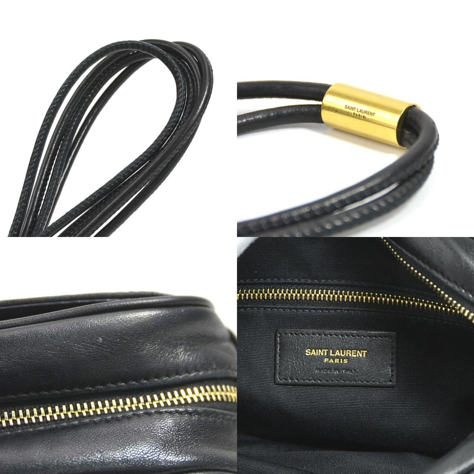 Saint Laurent- Shoulder Bag Leather Black Gold