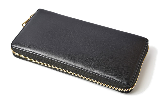Saint Laurent- Paris Wallet Long Wallet Round Zipper Leather Black