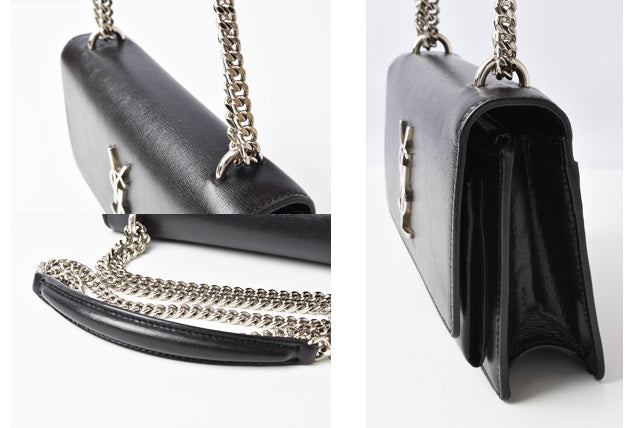 Saint Laurent- Paris Chain Shoulder Bag Sunset Leather Black