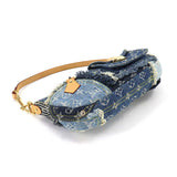 Louis Vuitton Monogram Denim Patchwork Pouchy Shoulder Bag Blue