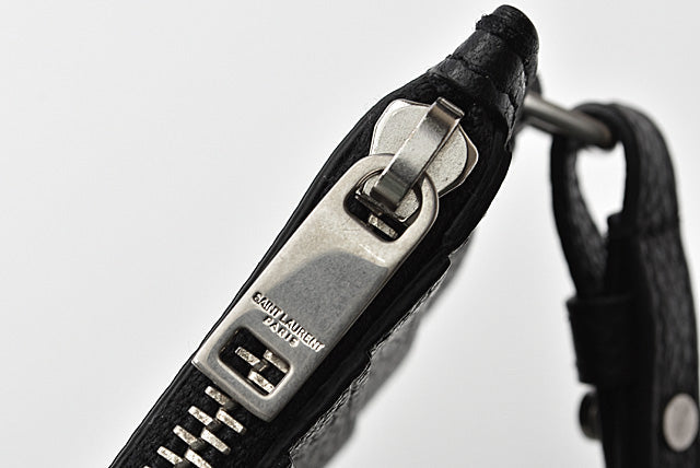 Saint Laurent- Paris Coin Case Card Case Neck Strap Leather Black