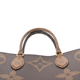 Louis Vuitton Monogram Reverse On The Go GM Brown Canvas 2way Bag
