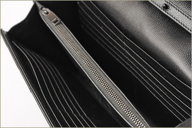 Saint Laurent- Chain Wallet Shoulder Bag Clutch Bag Leather Black