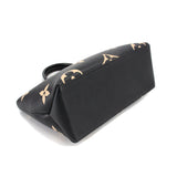 Louis Vuitton Bicolor Monogram Emplant Petit Palais PM Shoulder Bag Black Beige
