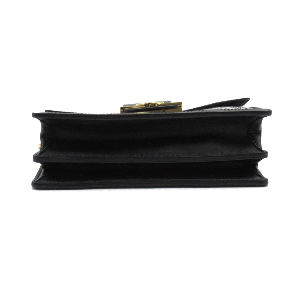 Louis Vuitton Dauphine MM Shoulder Bag Leather Monogram Black