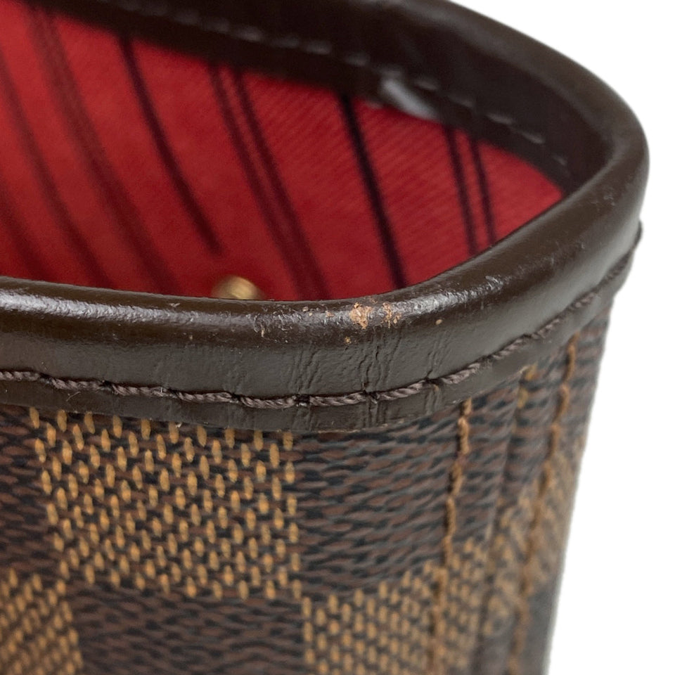 Louis Vuitton Neverfull MM Shoulder Bag Shopping Tote Bag Damier Brown