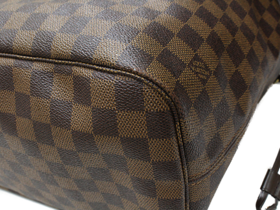 Louis Vuitton Neverfull MM Tote Bag Damier Ebene Brown
