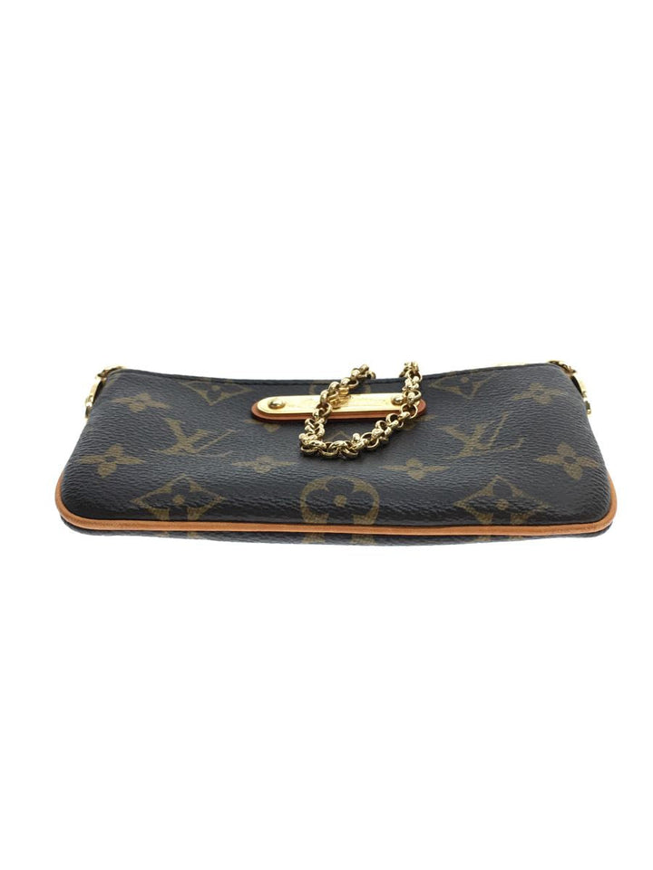 Louis Vuitton Pochette Chain Shoulder Bag Brown