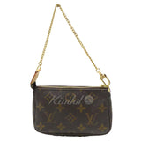 Louis Vuitton Mini Pochette Accessoire Monogram Chain Hand Bag Brown