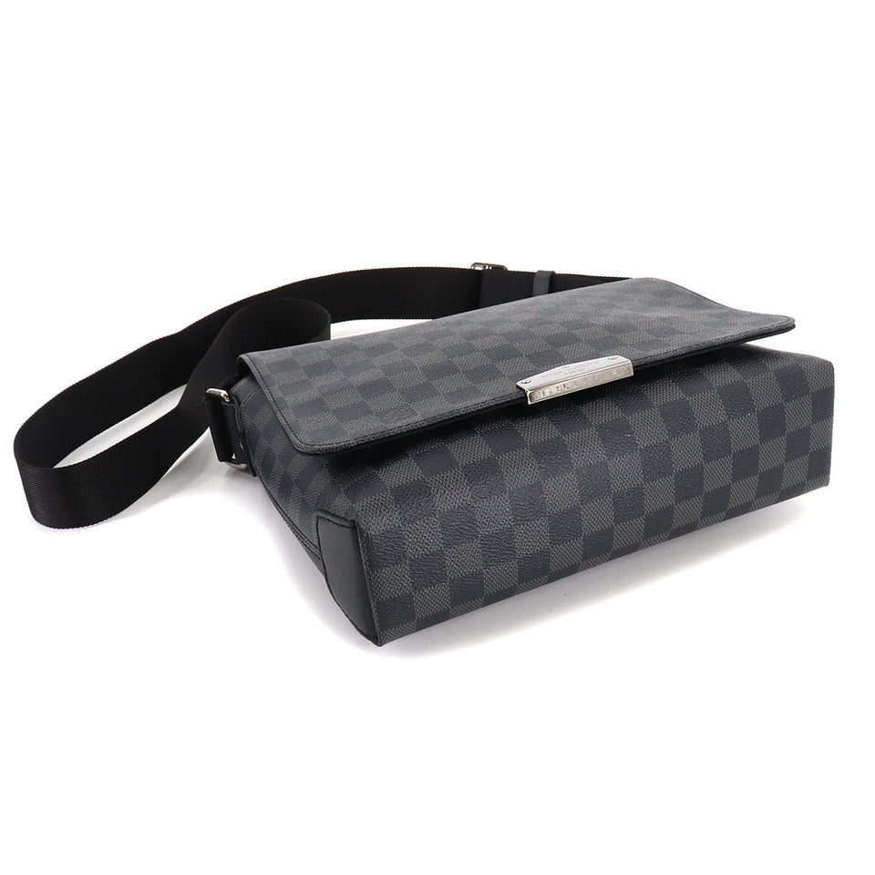 Louis Vuitton Damier Graphite District PM NV2 Shoulder Bag Black