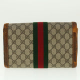 Gucci Web Sherry Line GG Canvas Clutch Bag PVC Leather Beige Green 40002