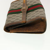 Gucci Web Sherry Line GG Canvas Clutch Bag PVC Leather Beige Green 40002