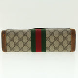 Gucci Web Sherry Line GG Canvas Clutch Bag PVC Leather Beige Green 40002