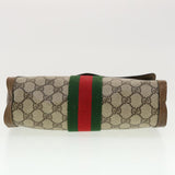 Gucci GG Canvas Web Sherry Line Clutch Bag Beige Red 41014308725 40097